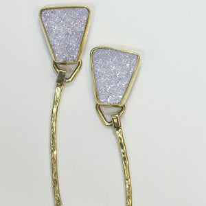White silicon drusy drop earrings