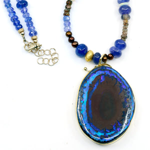 Yowah-opal-pendant-tanzanite-zircon-gold-kalled-kasso